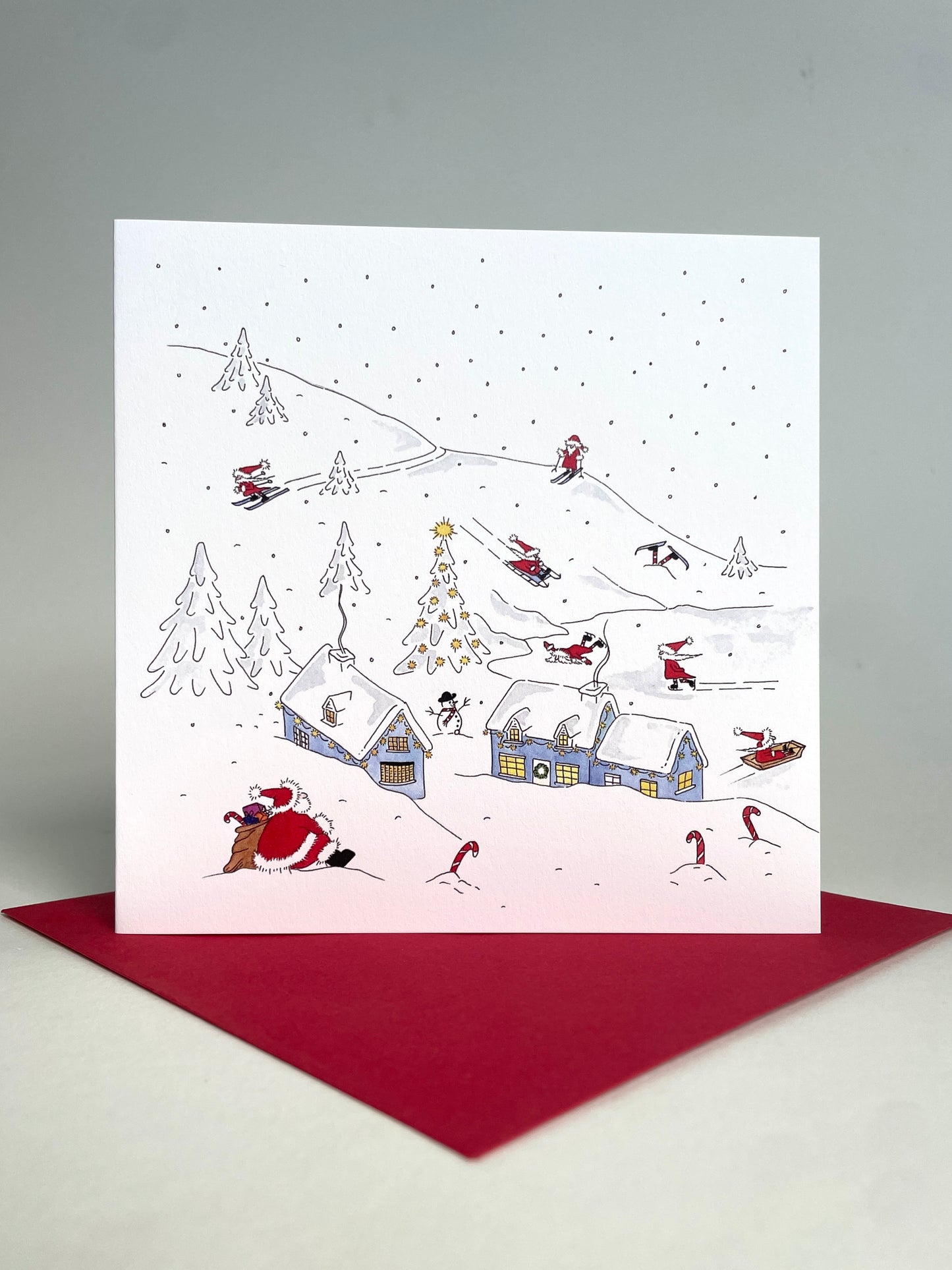 Skiing Santas