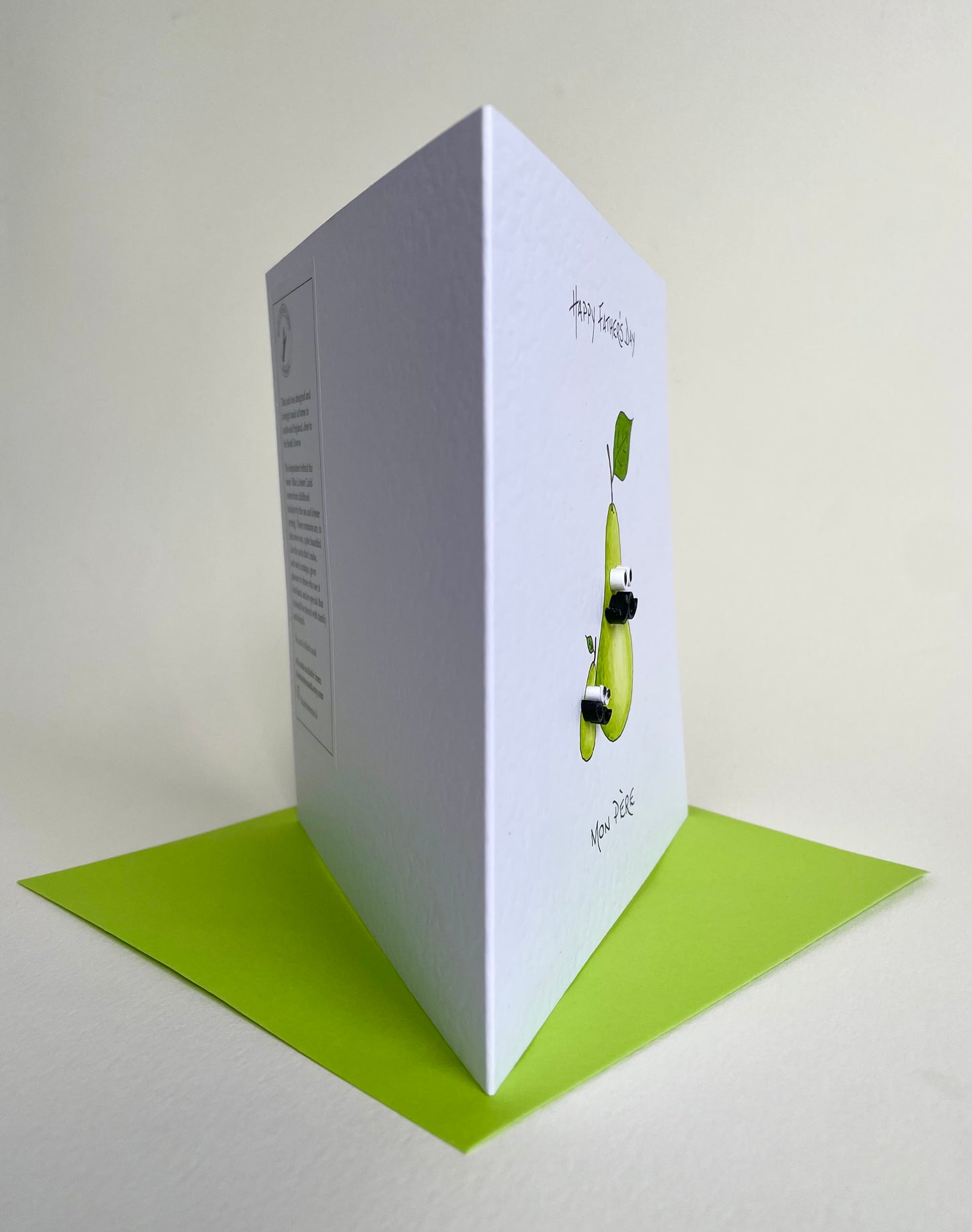 Mon Pere - Funny Handmade Father’s Day Card - Hand Painted Pears