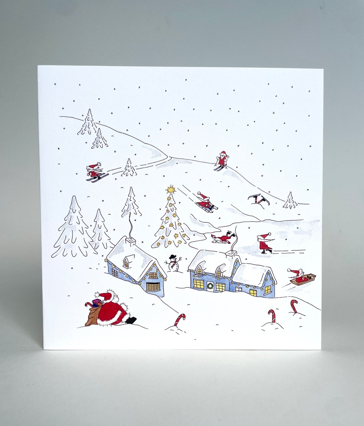 Skiing Santas