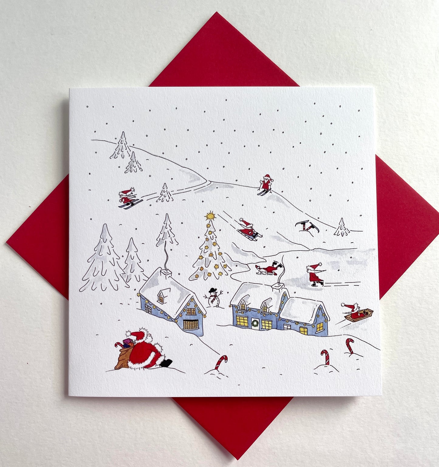 Skiing Santas