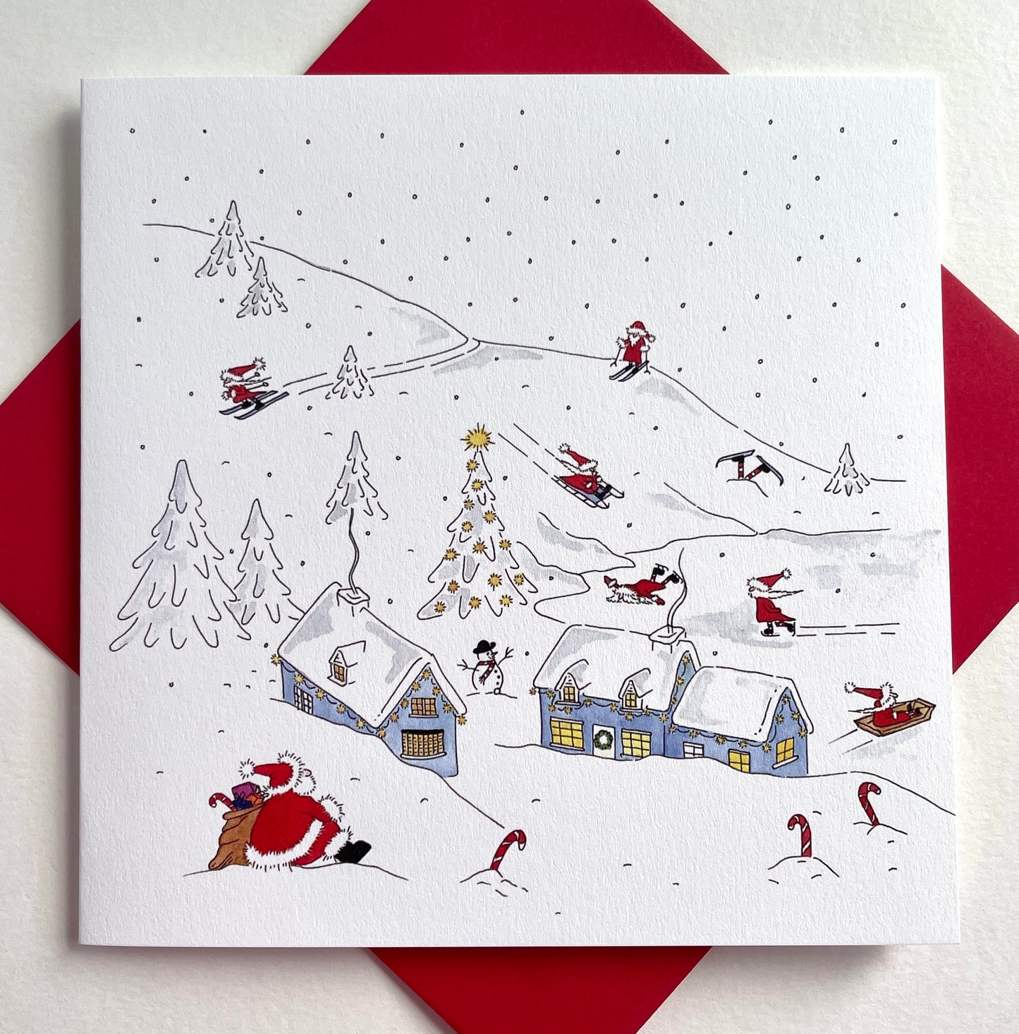 Skiing Santas