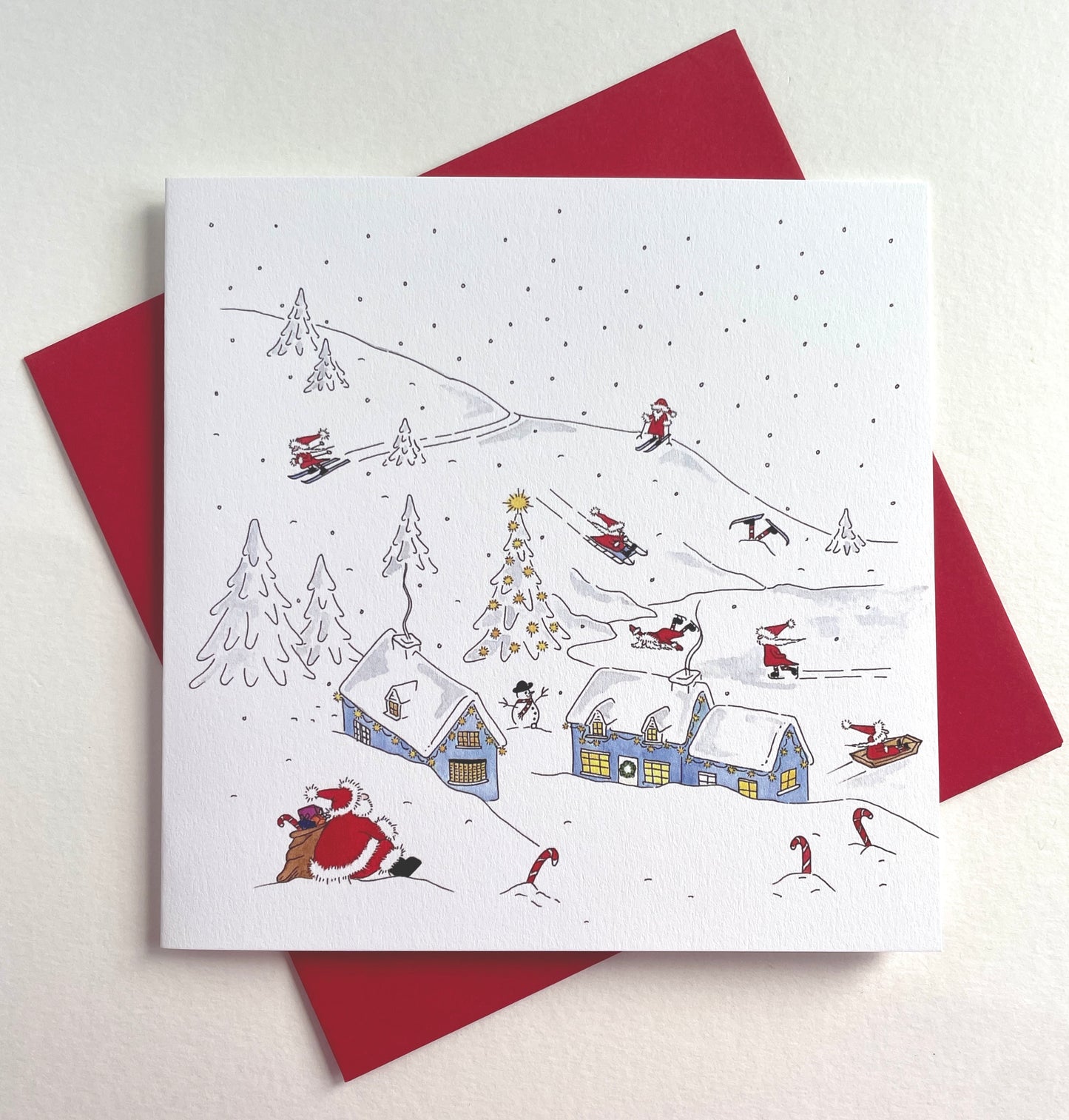 Skiing Santas