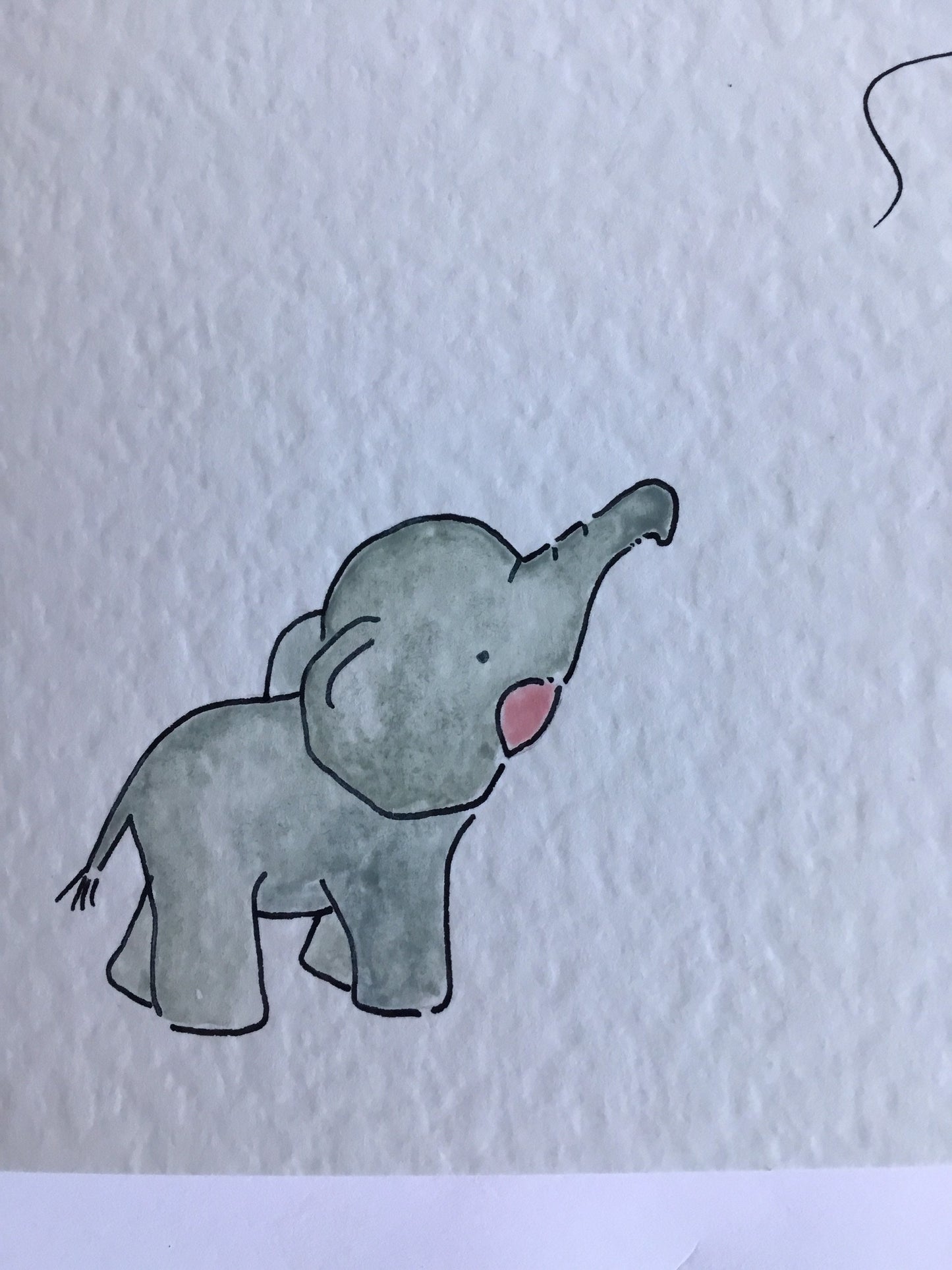 Elephant & Pink Heart Balloon