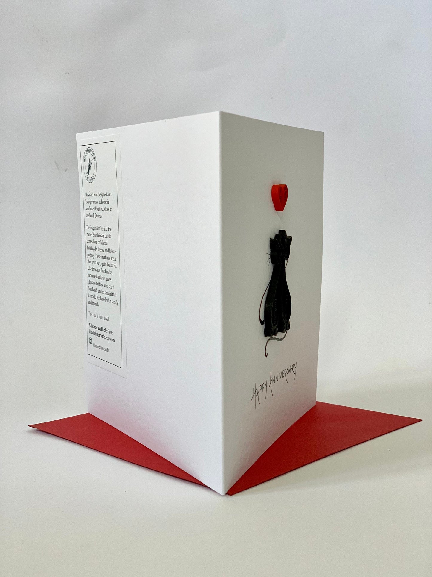 Two Black Cats and Quilled Love Heart