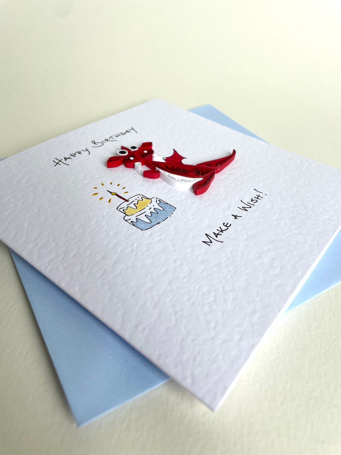 Make A Wish! Red Dragon Birthday Card
