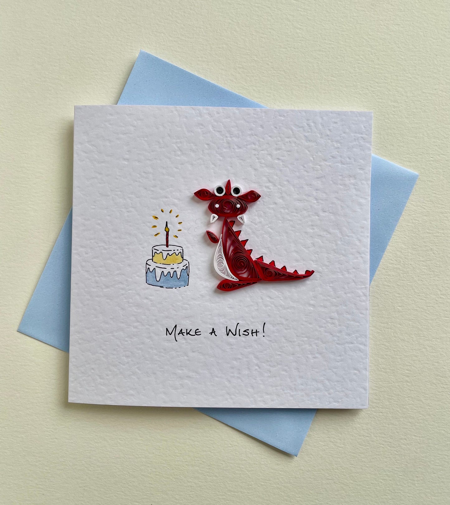 Make A Wish! Red Dragon Birthday Card