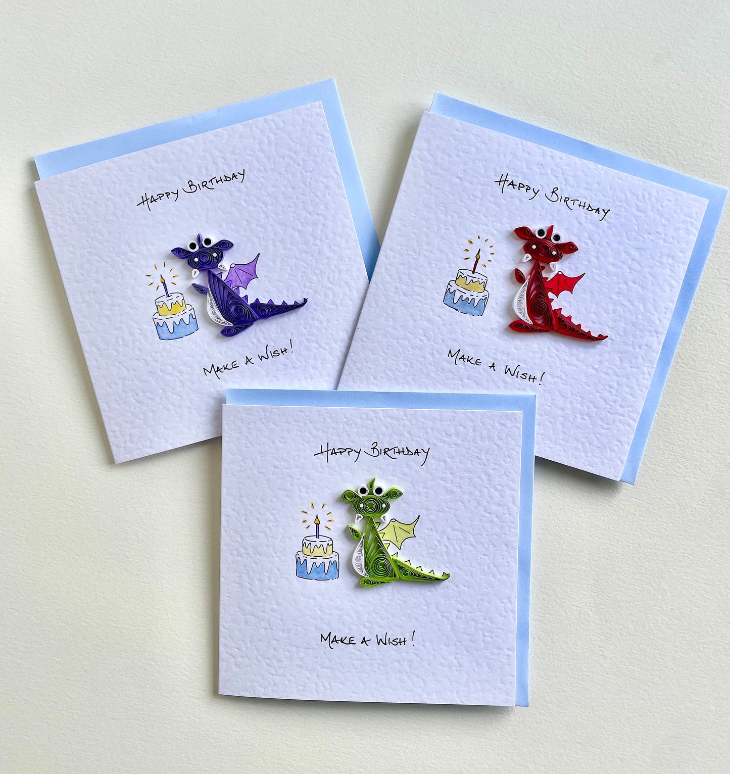 Make A Wish! Red Dragon Birthday Card