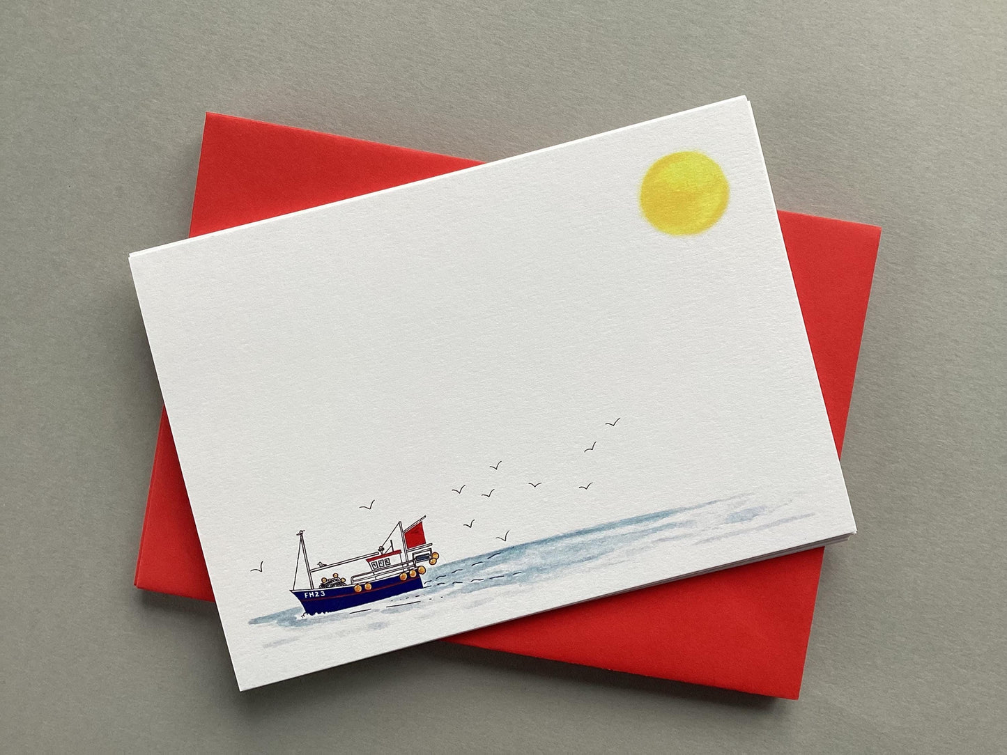 Fishing Boat Note Card Stationery