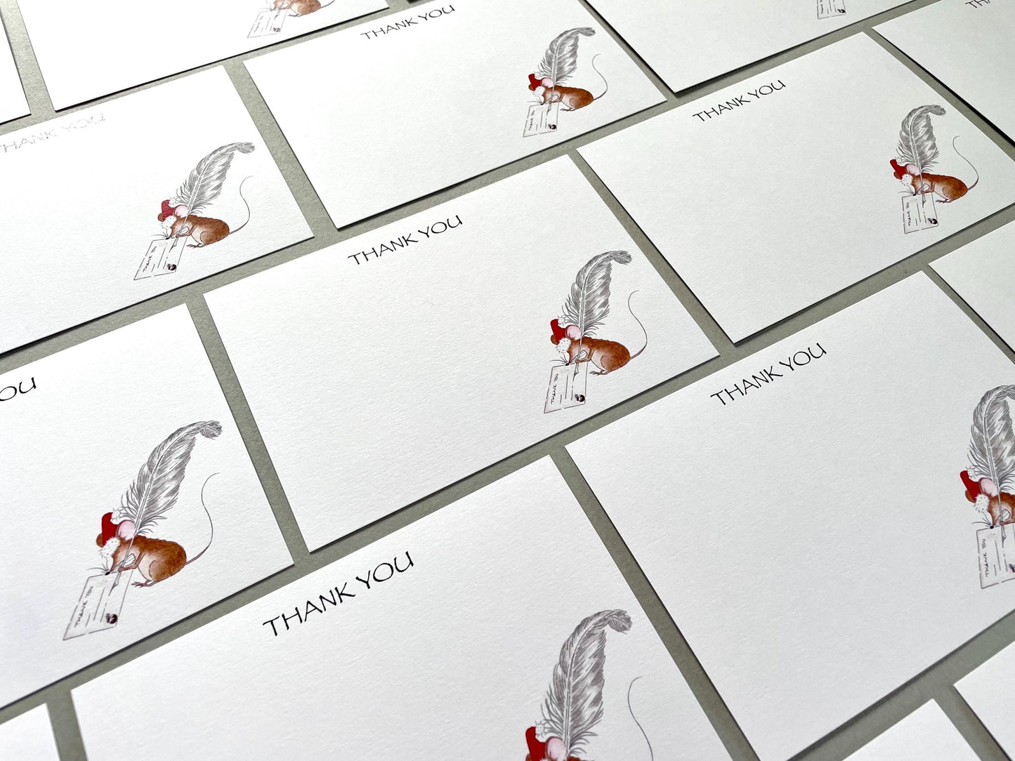 Christmas Mouse Thank You Note Cards
