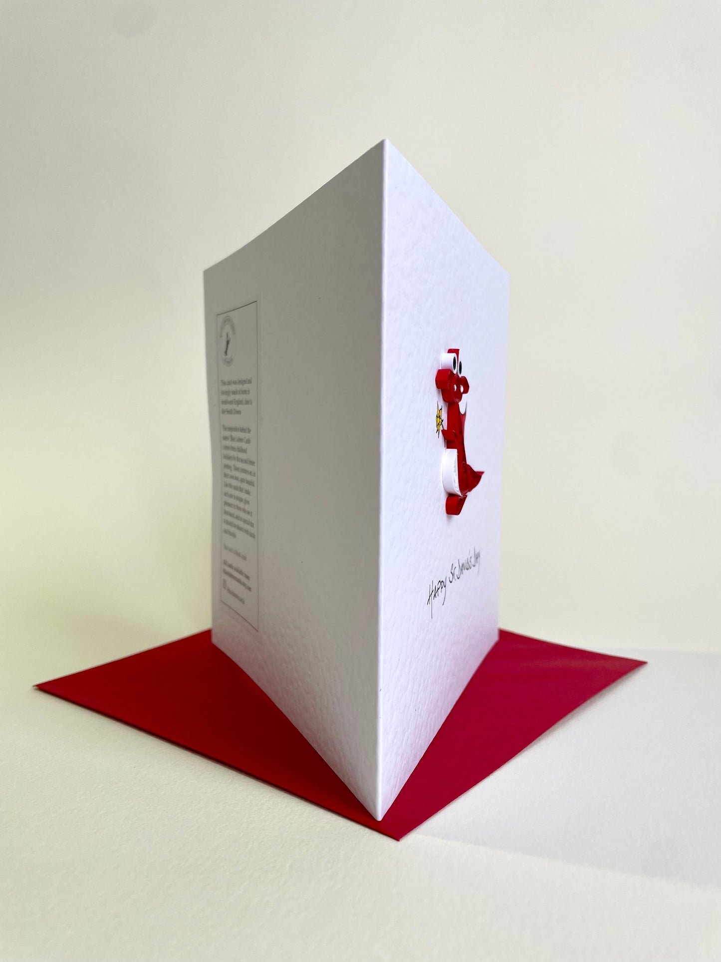 Handmade St David’s Day Card - Quilled 3D Welsh Dragon with Daffodil