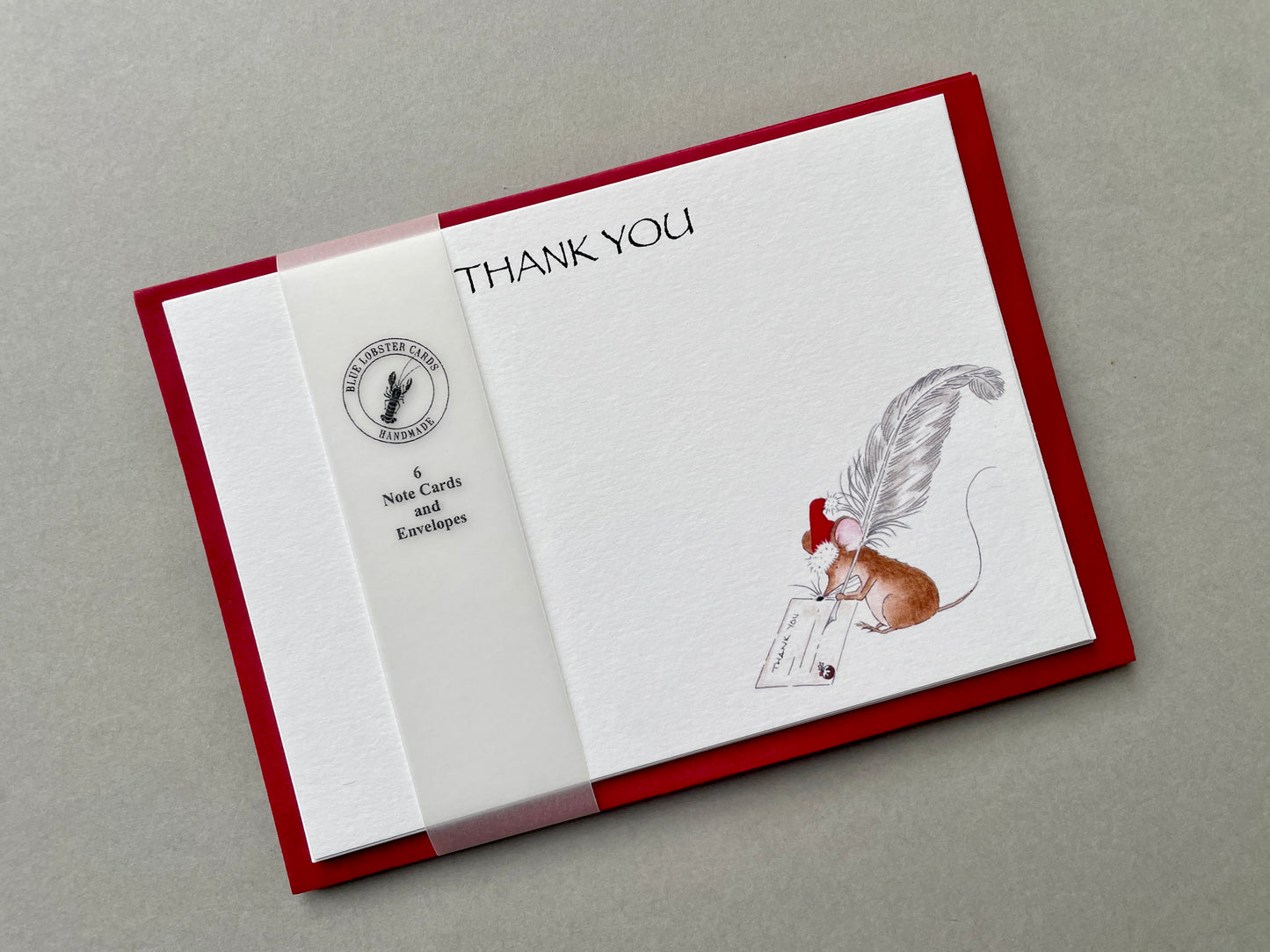 Christmas Mouse Thank You Note Cards