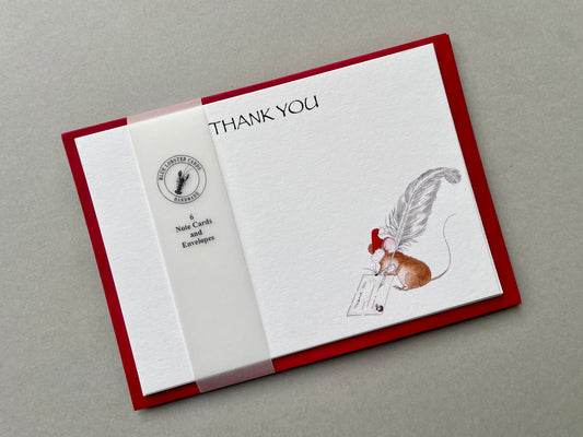 Christmas Mouse Thank You Note Cards