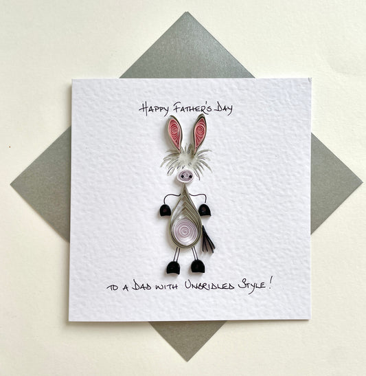 Funny Handmade Fathers Day Card - Unbridled Style Donkey Card
