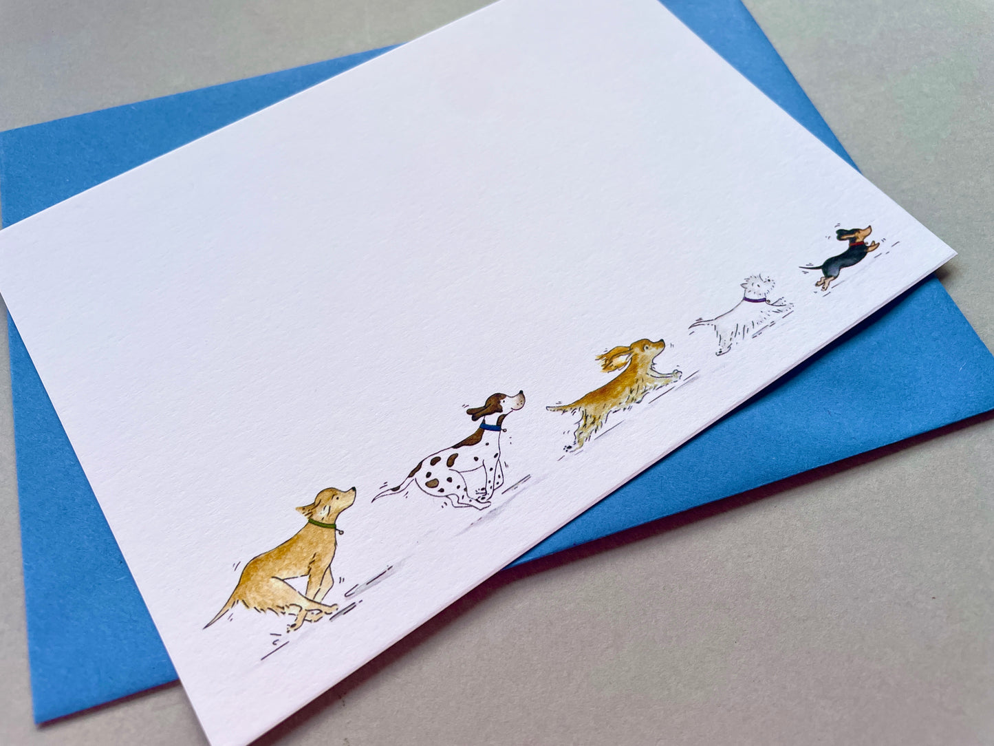 Dog Note Cards Set - Illustrated Dog Stationery with Envelopes (6 or 10) - Original Watercolour