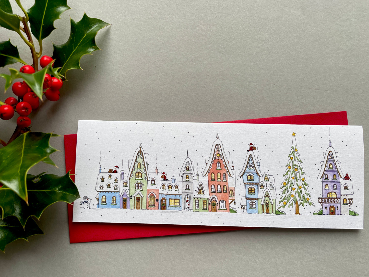 5 Assorted Charity Christmas Cards - Watercolour Art Illustrations