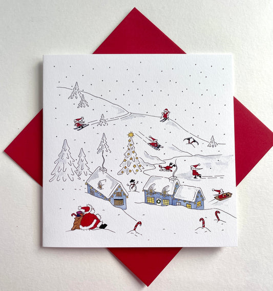 Skiing Santas