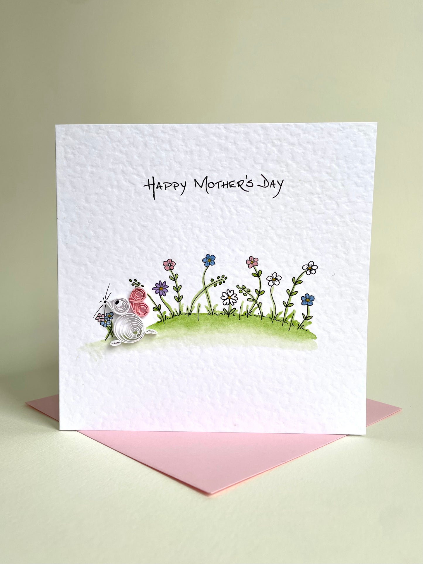 Mother’s Day Mouse with Hand Painted Spring Flowers