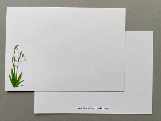 Snowdrop Note Card Stationery Set - Original Watercolour Illustration