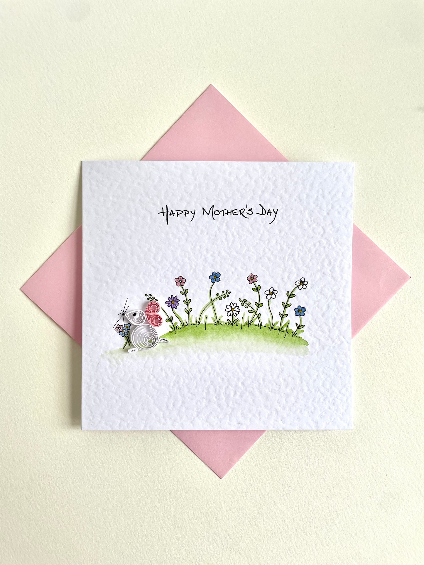Mother’s Day Mouse with Hand Painted Spring Flowers