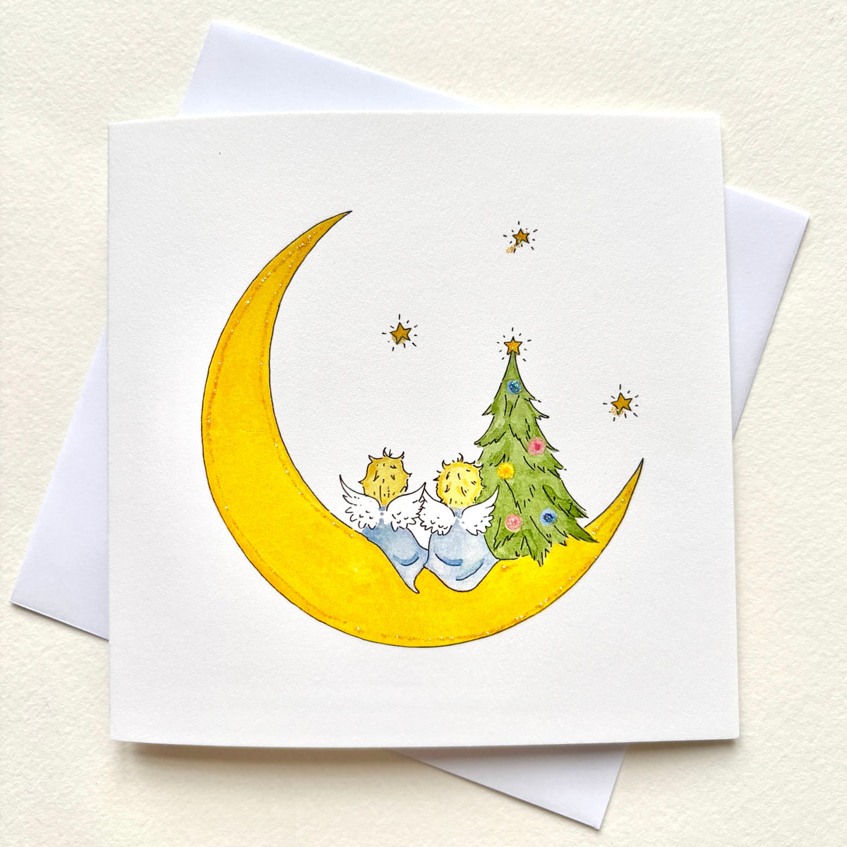 Angel Charity Christmas Card - Little Angels by Starlight - Single Card