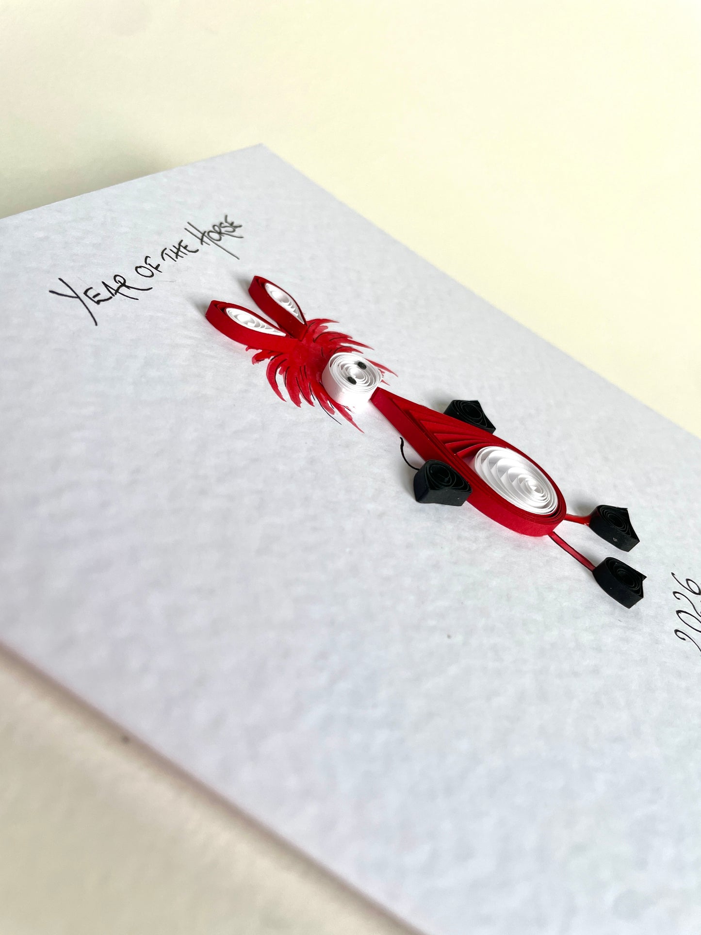 Handmade Year of the Horse Card 2026 - Lunar New Year