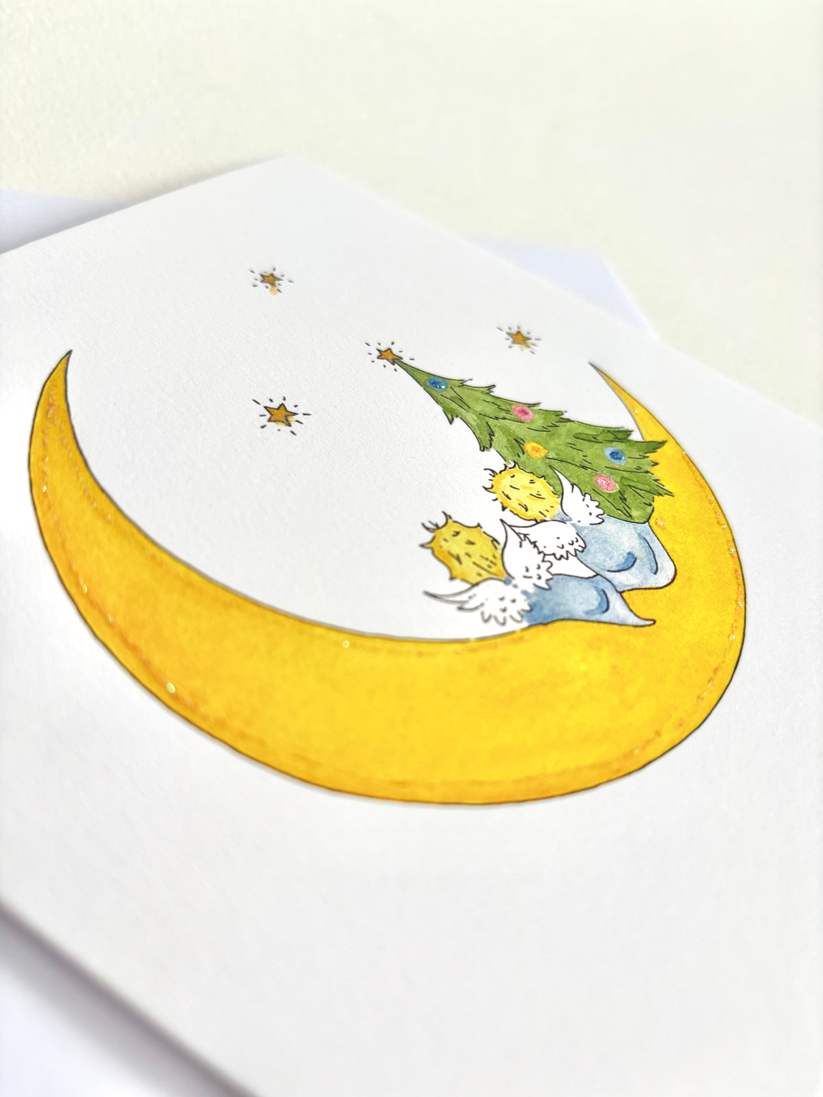 Angel Charity Christmas Card - Little Angels by Starlight - Single Card