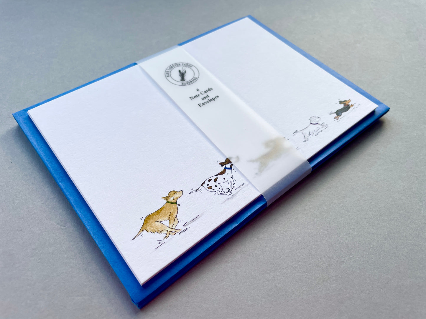 Dog Note Cards Set - Illustrated Dog Stationery with Envelopes (6 or 10) - Original Watercolour