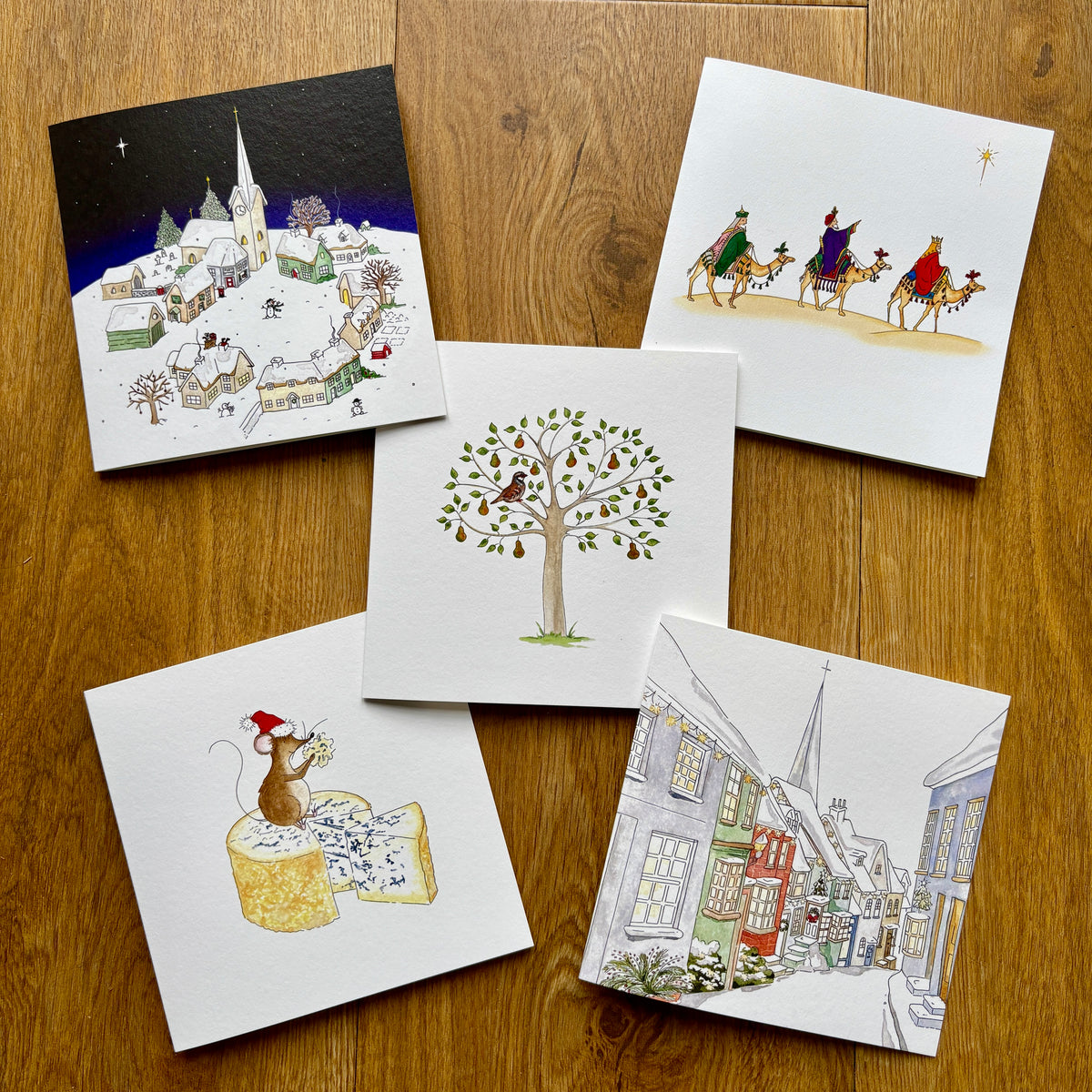 Mixed Charity Christmas Cards (B) - Traditional Watercolour Illustrations
