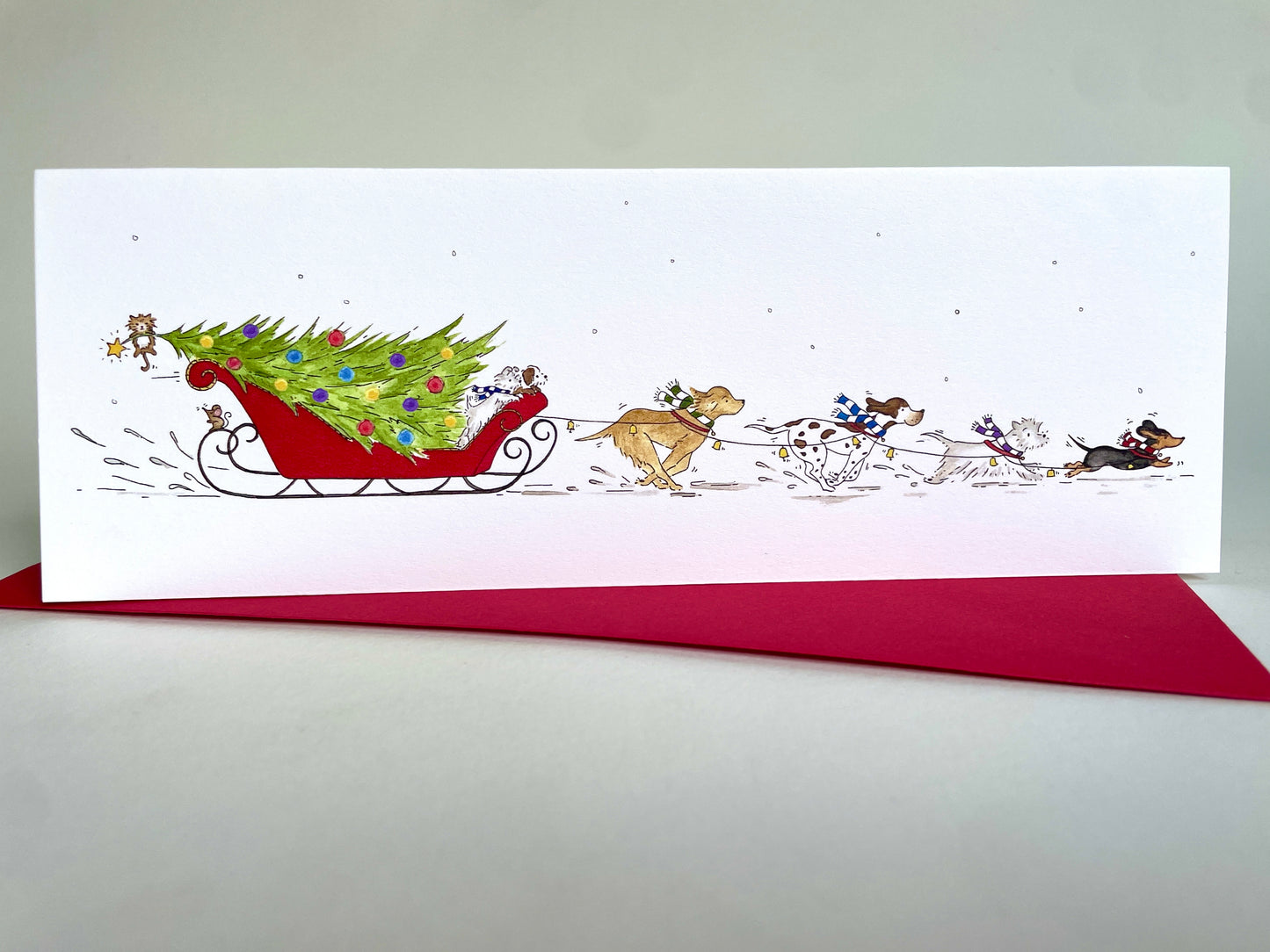 5 Assorted Charity Christmas Cards - Watercolour Art Illustrations