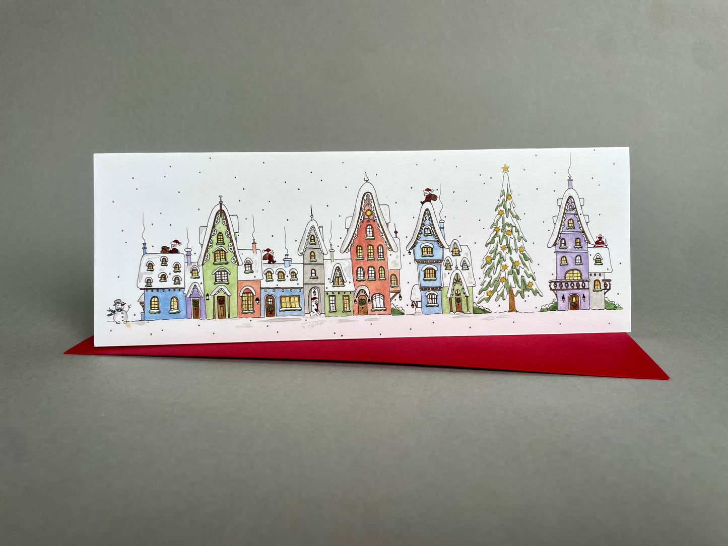 5 Assorted Charity Christmas Cards - Watercolour Art Illustrations