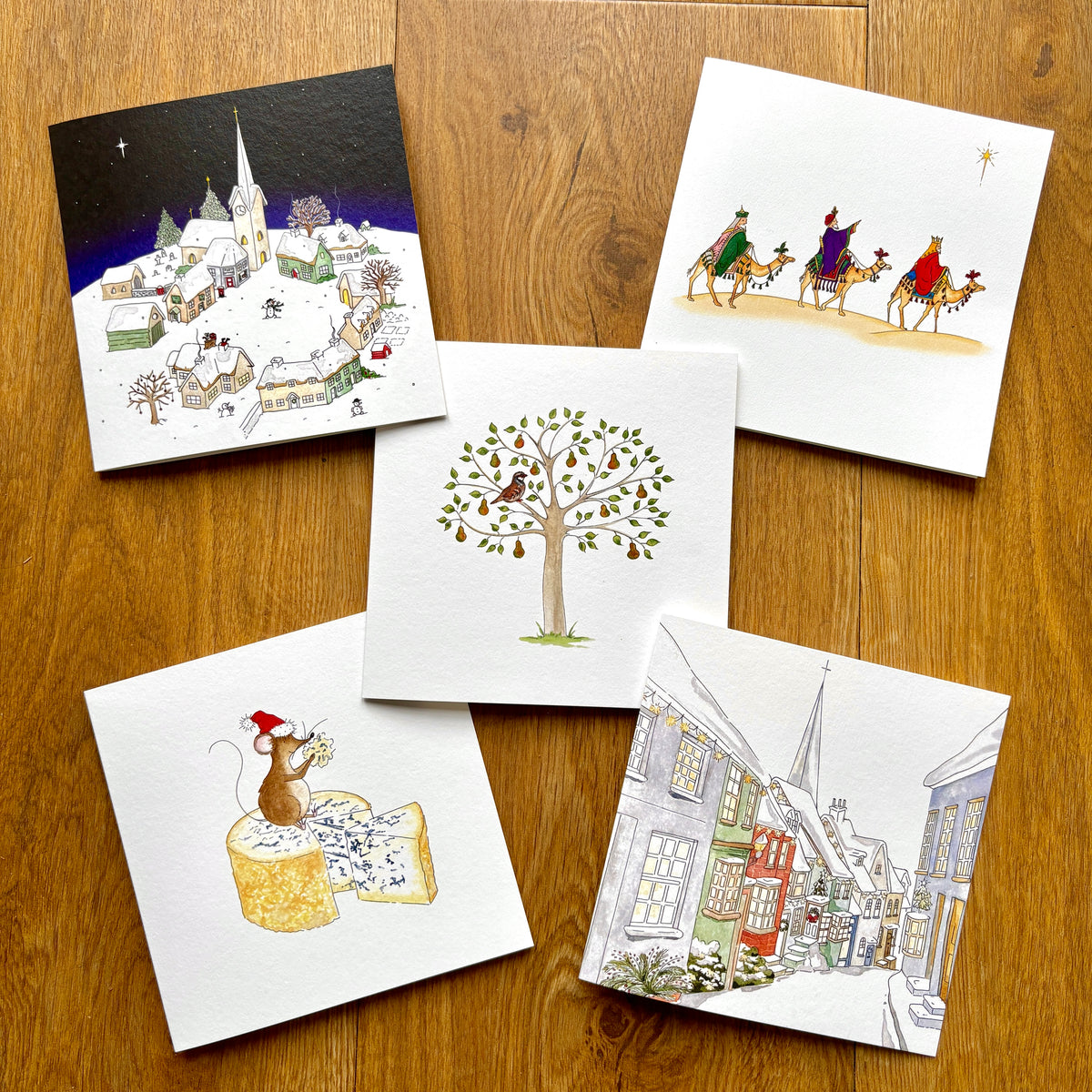 Mixed Charity Christmas Cards (B) - Traditional Watercolour Illustrations