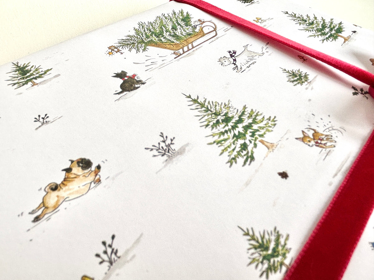 Christmas Wrapping Paper – Snow Dogs - Original Watercolour Dog Gift Wrap
