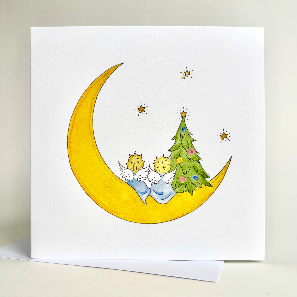 Angel Charity Christmas Card - Little Angels by Starlight - Single Card