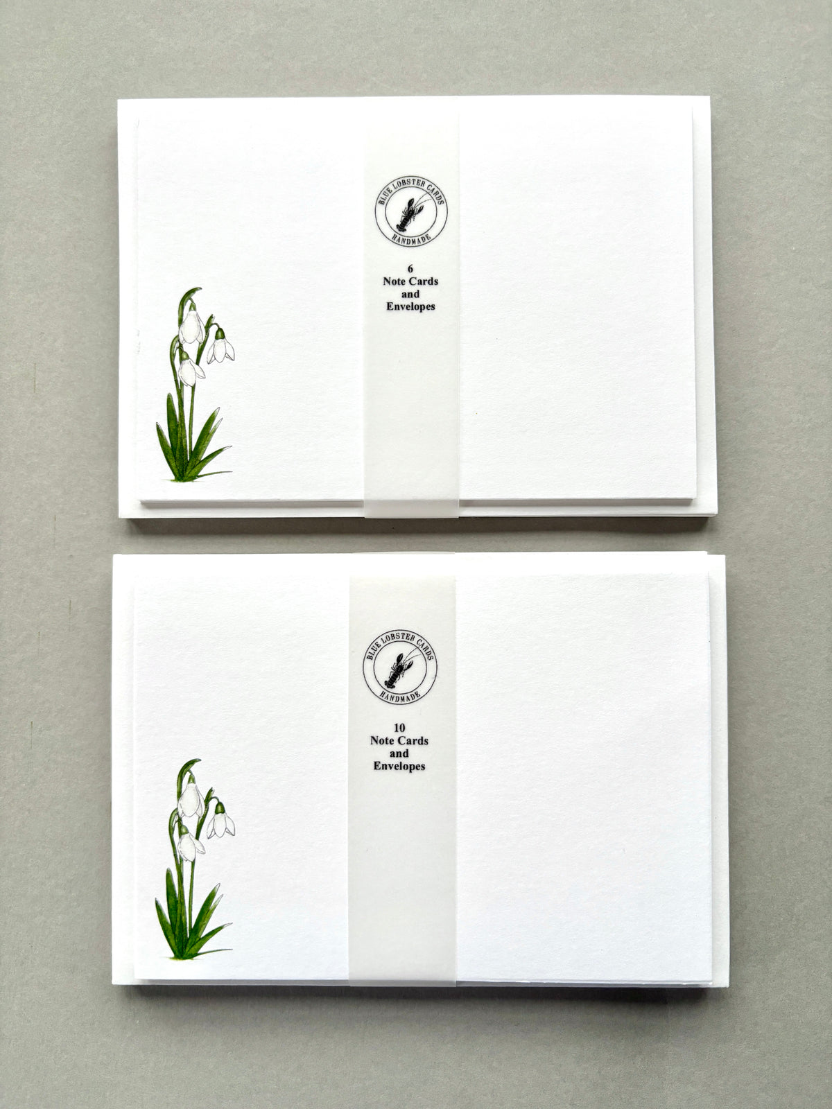 Snowdrop Note Card Stationery Set - Original Watercolour Illustration