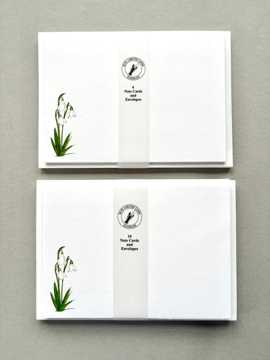 Snowdrop Note Card Stationery Set - Original Watercolour Illustration