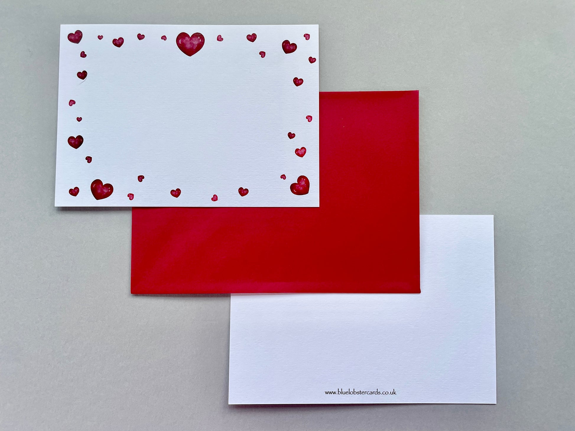 Wedding & Bridesmaid Cards with red envelope - front and back image
