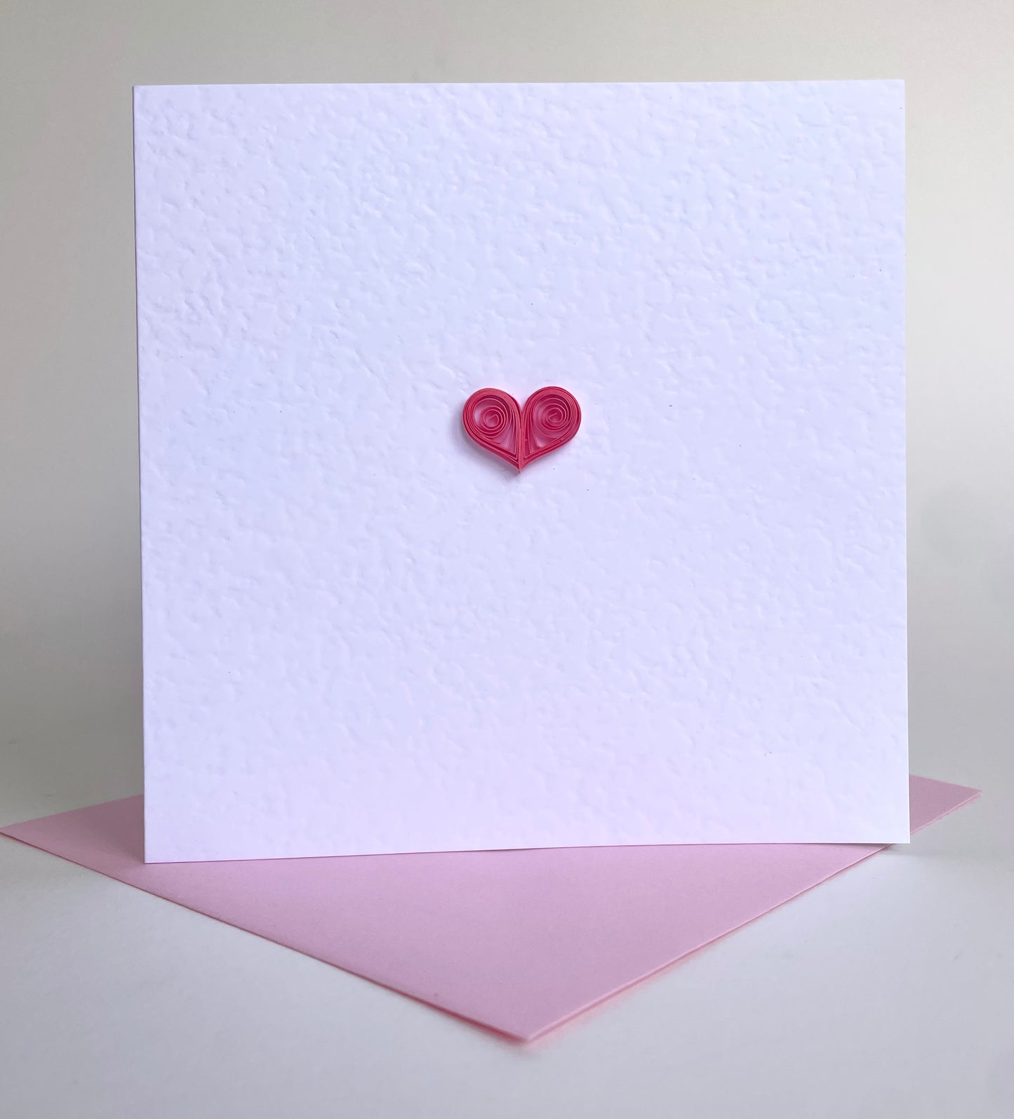 Pretty single pink heart card for her - supplied with matching pink envelope