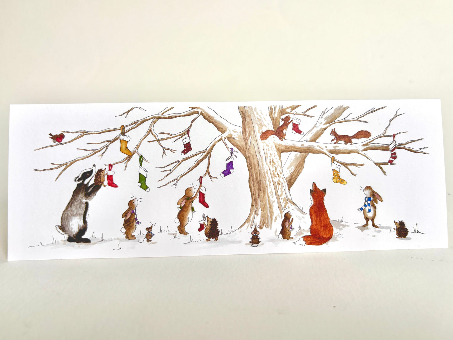 Animal charity Christmas Cards - Woodland AnimalsChristmas Stockins - Orginal Watercolour Xmas Packs