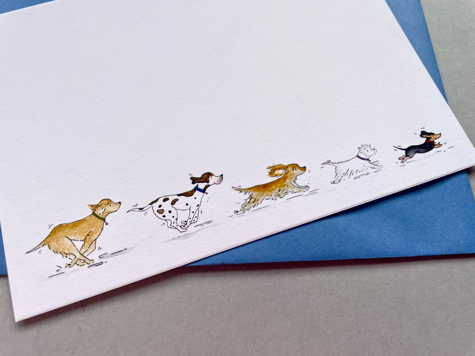 Watercolour dog stationery cards and envelopes for dog lovers