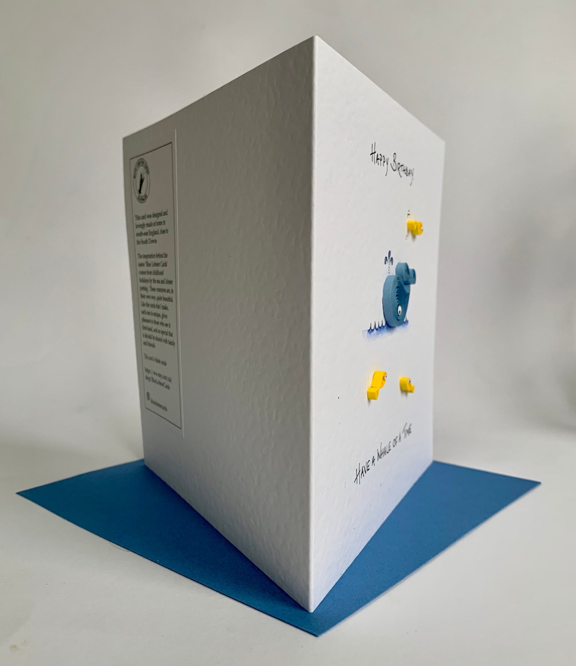 3D layered quilled ocean artwork on handmade birthday card